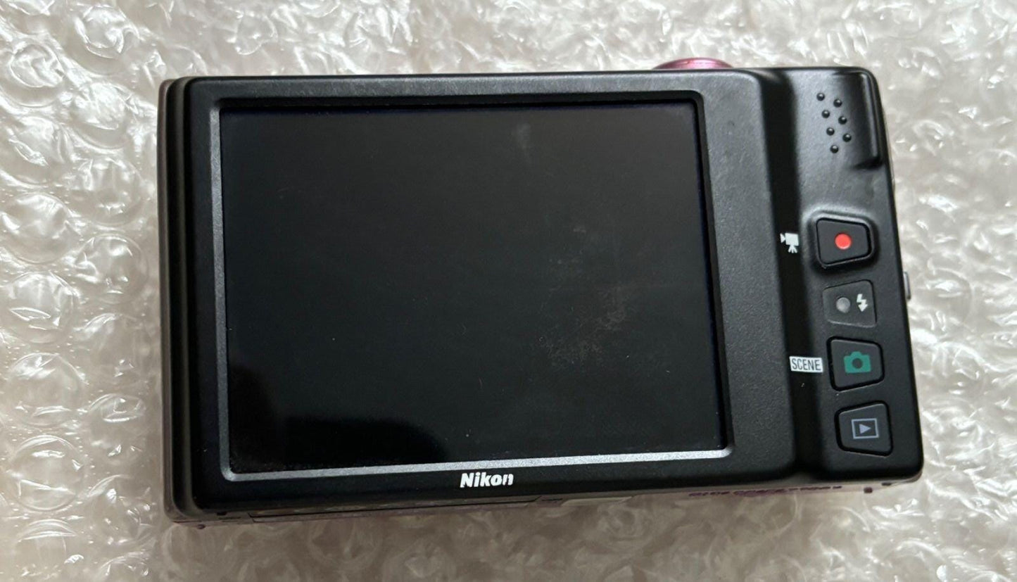 Nikon COOLPIX S6100 Compact Digital Camera Pink Tested w/ Battery