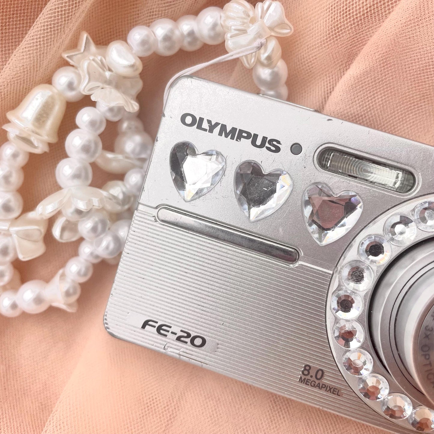 Cute Y2k Aesthetic Olymlus FE 20 hand decorated digital camera PreOwned