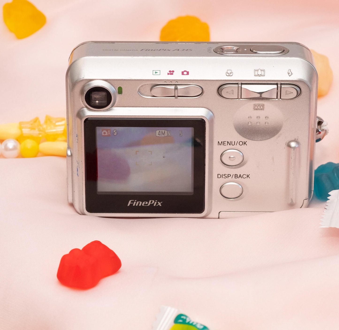 Cute Y2k Aesthetic Fujifilm Finepix A345 hand decorated digital camera PreOwned