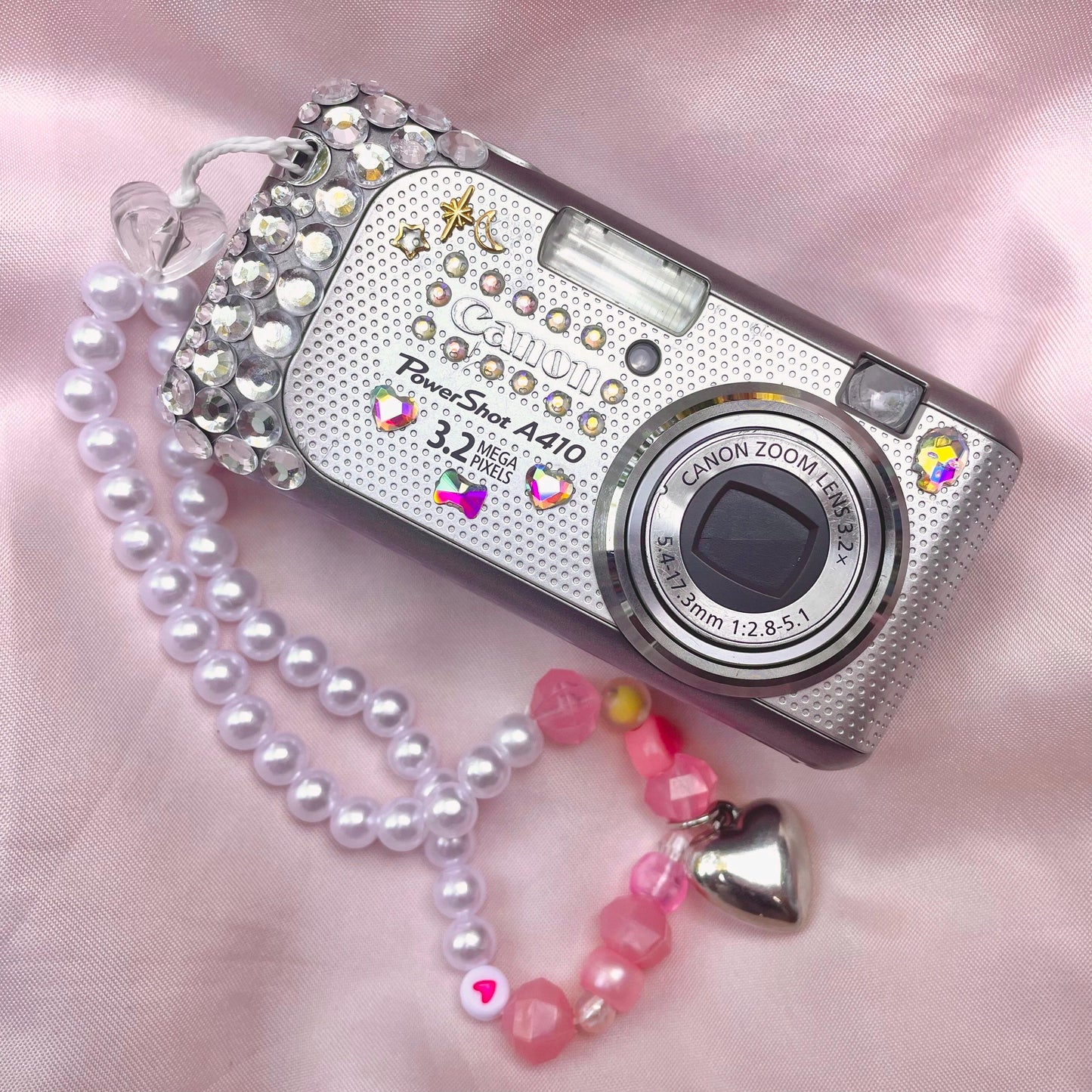 Canon Poweshot A410 Cute Y2k Aesthetic decorated digital camera, has flaw! READ DESCRIPTION PreOwned