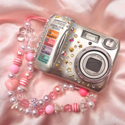 Nikon Coolpix E5100 BOXED SET cute y2k aesthetic digicam with beaded strap PreOwned