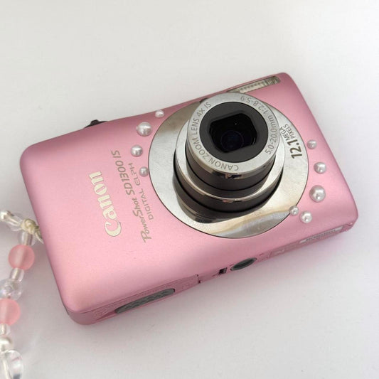 Pre-Owend Canon PowerShot Elph SD1300 IS Digital Camera 🌸 ˚ ₊・ Baby Pink Bundle