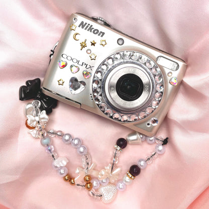 Nikon Coolpix L21 y2k aesthetic decorated digicam with beaded strap PreOwned