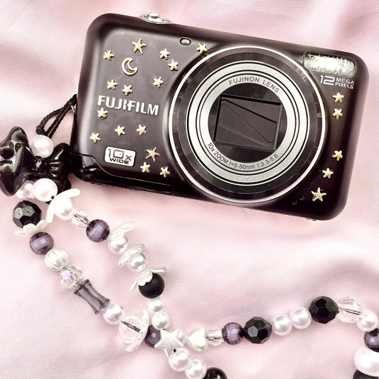 Fujifilm Finepix JZ310 y2k aesthetic decorated digicam with beaded strap, full set PreOwned